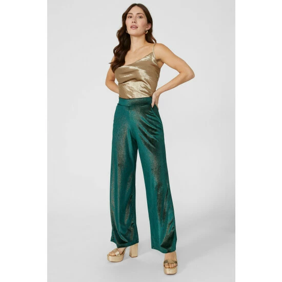 Mantaray Sparkle Velour Flat Front Wide Leg Trousers For Female 7 Mantaray Sparkle Velour Flat Front Wide Leg Trousers For Female - Image 7