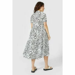 Mantaray Zebra Tiered Midi Dress For Female -Cheap Mantaray Store unnamed file 1053