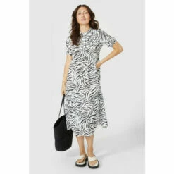 Mantaray Zebra Tiered Midi Dress For Female -Cheap Mantaray Store unnamed file 1054
