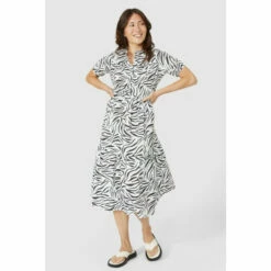 Mantaray Zebra Tiered Midi Dress For Female -Cheap Mantaray Store unnamed file 1055