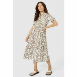 Mantaray Zebra Tiered Midi Dress For Female -Cheap Mantaray Store unnamed file 1057