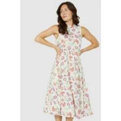 Mantaray V Neck Floral Printed Midi Dress For Female -Cheap Mantaray Store unnamed file 1064