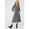 Mantaray Tie Waist Check Midi Dress For Female