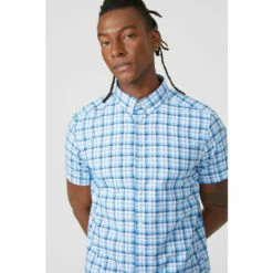 Mantaray Seablue Check Shirt For Male -Cheap Mantaray Store unnamed file 1073