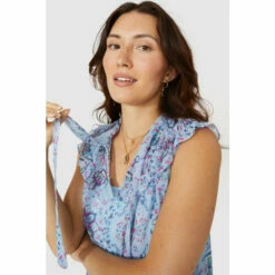 Mantaray Sleeveless Frill Yoke Motif Print Dress For Female -Cheap Mantaray Store unnamed file 1120