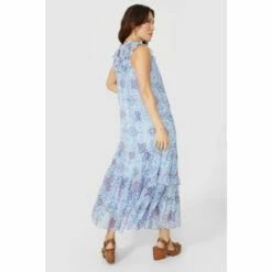 Mantaray Sleeveless Frill Yoke Motif Print Dress For Female -Cheap Mantaray Store unnamed file 1121