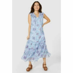 Mantaray Sleeveless Frill Yoke Motif Print Dress For Female -Cheap Mantaray Store unnamed file 1123