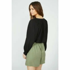 Mantaray Embroidered Belt Paperbag Tencel Short For Female -Cheap Mantaray Store unnamed file 1127