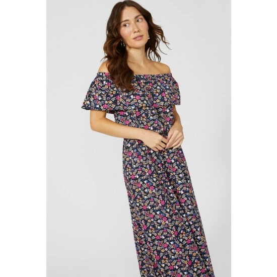 Mantaray Cotton Ditsy Printed Bardot Maxi Dress For Female 2 Mantaray Cotton Ditsy Printed Bardot Maxi Dress For Female - Image 2