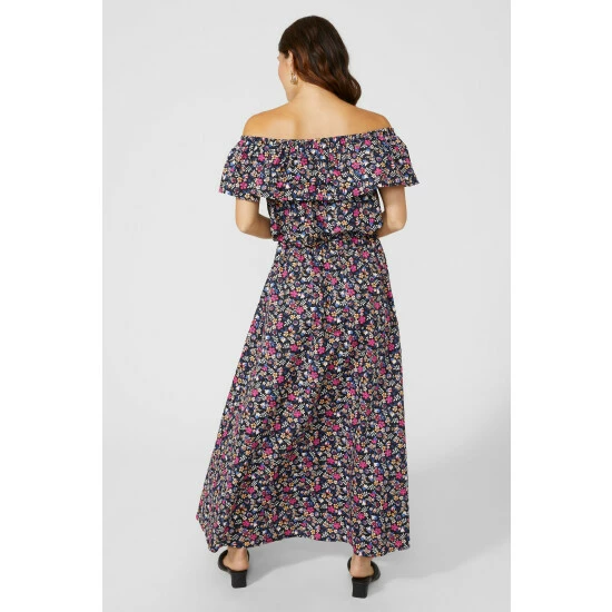 Mantaray Cotton Ditsy Printed Bardot Maxi Dress For Female 4 Mantaray Cotton Ditsy Printed Bardot Maxi Dress For Female - Image 4