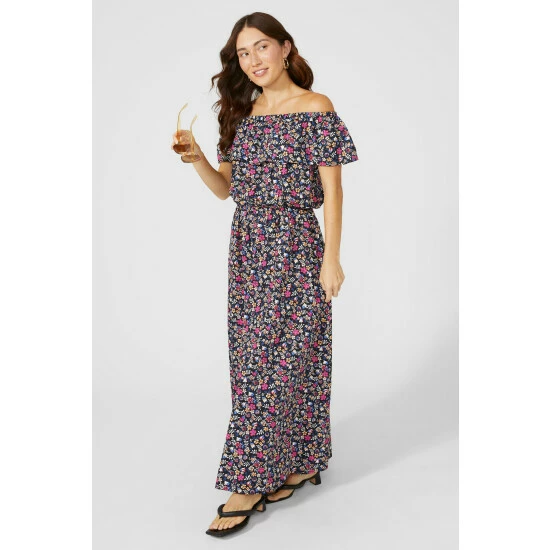 Mantaray Cotton Ditsy Printed Bardot Maxi Dress For Female 5 Mantaray Cotton Ditsy Printed Bardot Maxi Dress For Female - Image 5