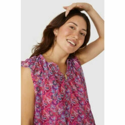 Mantaray Sleeveless Frill Yoke Paisley Print Top For Female -Cheap Mantaray Store unnamed file 1139