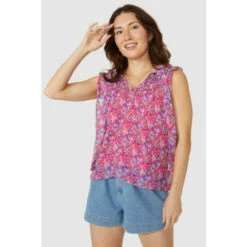 Mantaray Sleeveless Frill Yoke Paisley Print Top For Female -Cheap Mantaray Store unnamed file 1142