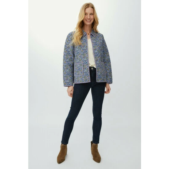 Mantaray Watercolour Floral Collar Quilted Jacket For Female 2 Mantaray Watercolour Floral Collar Quilted Jacket For Female - Image 2