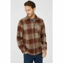 Mantaray Shadow Check Overshirt For Male