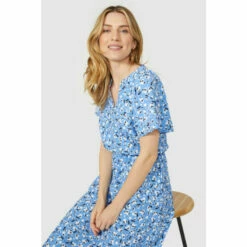 Mantaray Ditsy Print Shirred Waist V Neck Midi Dress For Female 11 Mantaray Ditsy Print Shirred Waist V Neck Midi Dress For Female -Cheap Mantaray Store unnamed file 1230