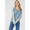 Mantaray Contrast Sleeve Button Through V Neck Jumper For Female