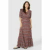 Mantaray Frill Detail Tile Print Crepe Maxi Dress For Female