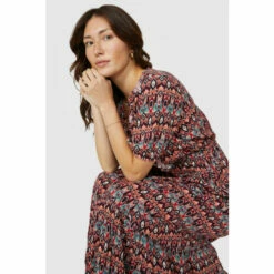 Mantaray Frill Detail Tile Print Crepe Maxi Dress For Female -Cheap Mantaray Store unnamed file 1288