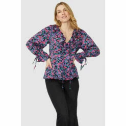 Mantaray Printed Frill Neck Blouse For Female -Cheap Mantaray Store unnamed file 1309