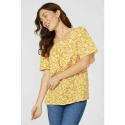 Mantaray Printed Square Neck Blouse For Female