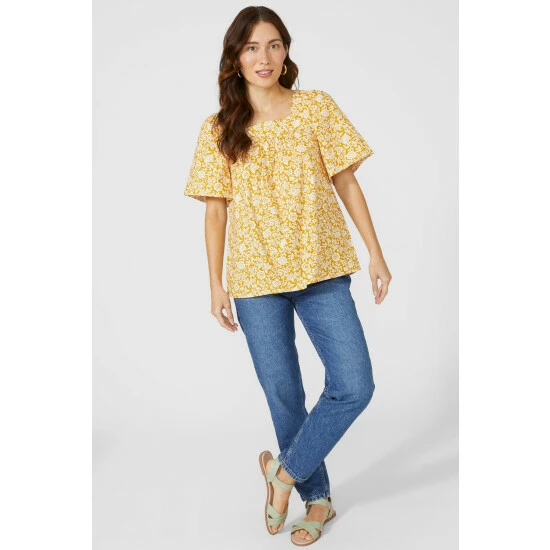 Mantaray Printed Square Neck Blouse For Female 2 Mantaray Printed Square Neck Blouse For Female - Image 2