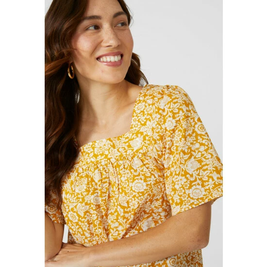 Mantaray Printed Square Neck Blouse For Female 3 Mantaray Printed Square Neck Blouse For Female - Image 3