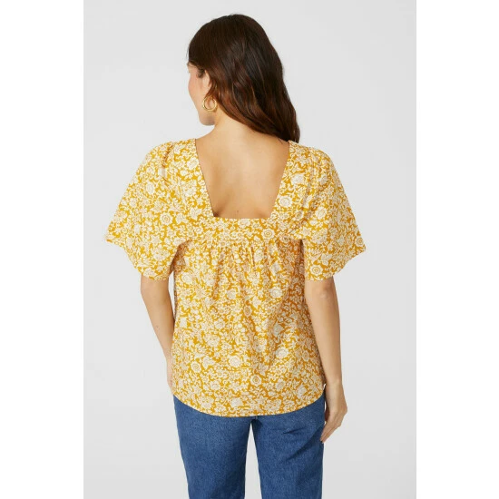Mantaray Printed Square Neck Blouse For Female 4 Mantaray Printed Square Neck Blouse For Female - Image 4