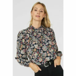 Mantaray Shirred Front Frill Neck Blouse For Female -Cheap Mantaray Store unnamed file 1355