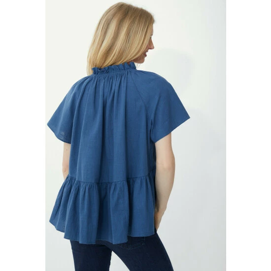 Mantaray Tassle Tie Frill Hem Top For Female 4 Mantaray Tassle Tie Frill Hem Top For Female - Image 4