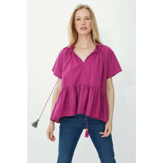 Mantaray Tassle Tie Frill Hem Top For Female 7 Mantaray Tassle Tie Frill Hem Top For Female - Image 7