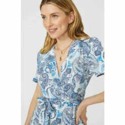Mantaray Short Sleeve Printed Wrap Dress For Female -Cheap Mantaray Store unnamed file 1393