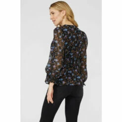 Mantaray Multi Floral Print Chiffon Ruched Detail Blouse For Female -Cheap Mantaray Store unnamed file 1419