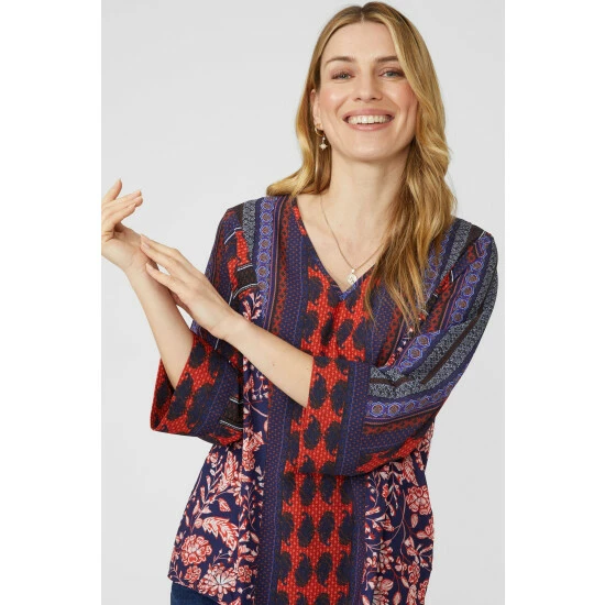 Mantaray Border Printed Shirt For Female 2 Mantaray Border Printed Shirt For Female - Image 2