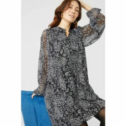 Mantaray Paisley Print Button Front Chiffon Tunic Dress For Female -Cheap Mantaray Store unnamed file 1504