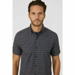 Mantaray Short Sleeve Textured Grid Check Shirt For Male -Cheap Mantaray Store unnamed file 1508