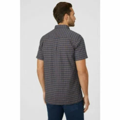 Mantaray Short Sleeve Textured Grid Check Shirt For Male -Cheap Mantaray Store unnamed file 1509