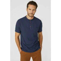 Mantaray Slub Grandad Collar T-shirt Ribbed Cuff For Male -Cheap Mantaray Store unnamed file 1517