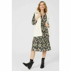 Mantaray Floral Printed Frill Detail Midi Dress For Female -Cheap Mantaray Store unnamed file 1534