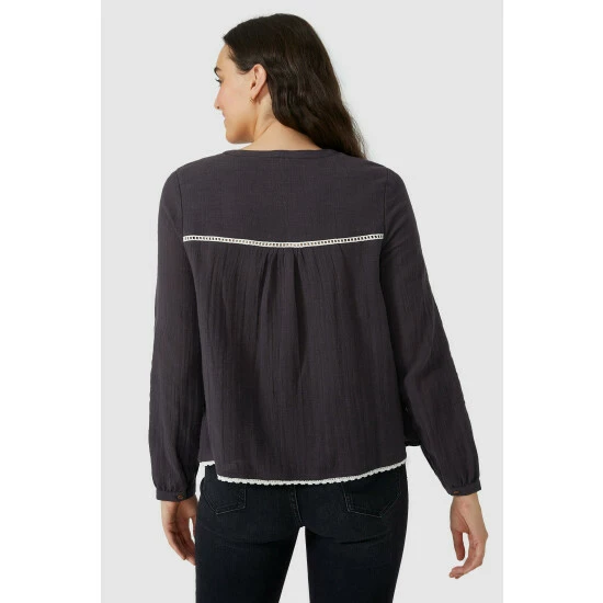 Mantaray Long Sleeve Embroidered Schiffley Top For Female 4 Mantaray Long Sleeve Embroidered Schiffley Top For Female - Image 4