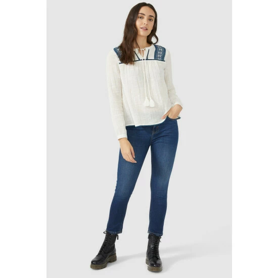 Mantaray Long Sleeve Embroidered Schiffley Top For Female 7 Mantaray Long Sleeve Embroidered Schiffley Top For Female - Image 7