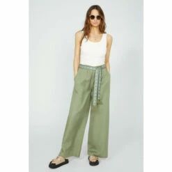 Mantaray Embroidered Belt Paperbag Tencel Trouser For Female -Cheap Mantaray Store unnamed file 1574