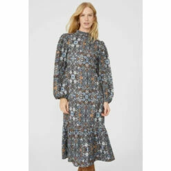 Mantaray Floral Tile Print Tiered Hem Midi Dress For Female