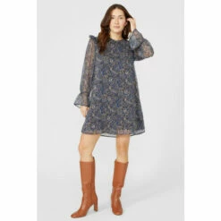 Mantaray Frill Shoulder Paisley Print Tunic Dress For Female