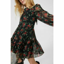 Mantaray Floral Print Chiffon Tiered Tunic Dress For Female -Cheap Mantaray Store unnamed file 1595