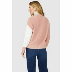 Mantaray Patchwork Cable Cotton V Neck Cardigan For Female -Cheap Mantaray Store unnamed file 1602