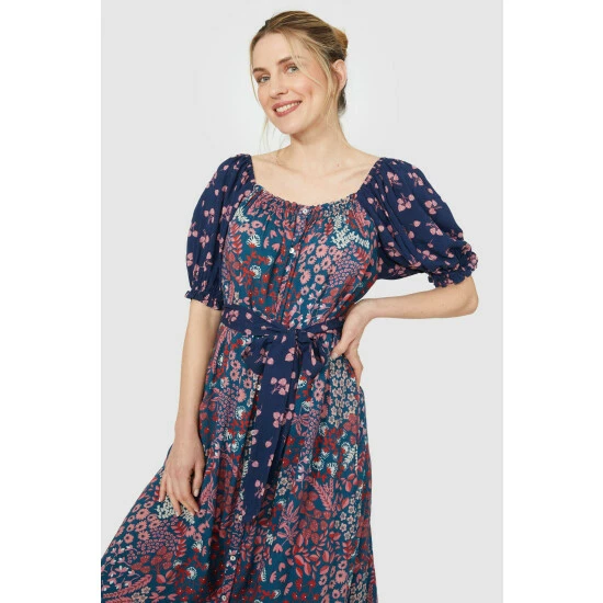 Mantaray Puff Sleeve Floral Mix & Match Maxi Dress For Female 2 Mantaray Puff Sleeve Floral Mix & Match Maxi Dress For Female - Image 2