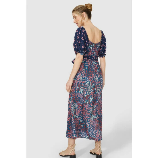Mantaray Puff Sleeve Floral Mix & Match Maxi Dress For Female 4 Mantaray Puff Sleeve Floral Mix & Match Maxi Dress For Female - Image 4