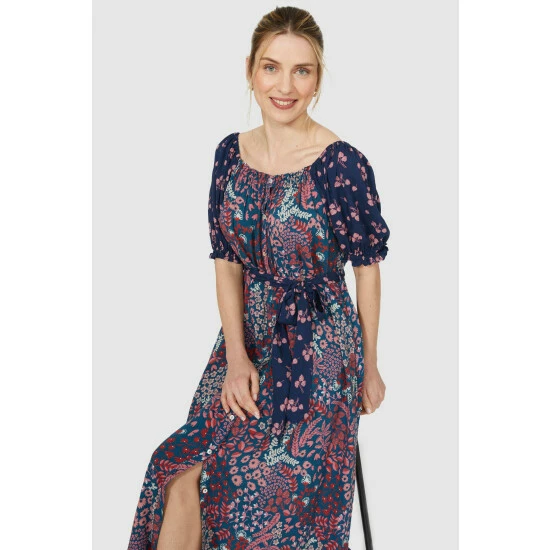 Mantaray Puff Sleeve Floral Mix & Match Maxi Dress For Female 5 Mantaray Puff Sleeve Floral Mix & Match Maxi Dress For Female - Image 5