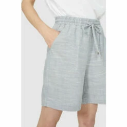 Mantaray Tie Waist Chambray Linen Blend Short For Female -Cheap Mantaray Store unnamed file 1672